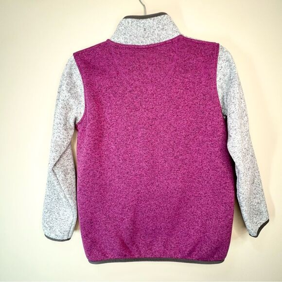 L.L. Bean Sweater Fleece Pullover Pewter/Mulberry Large 14/16 - Picture 7 of 11